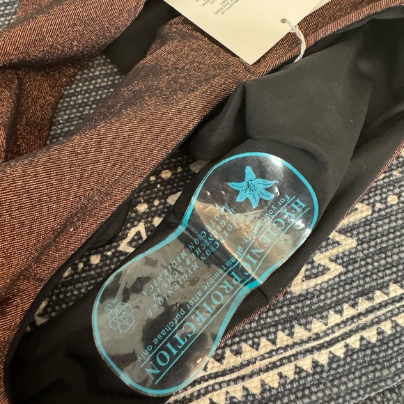 NWT SARA CRISTINA One Shoulder High Waisted Bikini - Metallic Shiny Brown XS/S - Picture 14 of 16